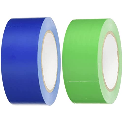 BONUS Eurotech 1BL23.43.0050/033A# PVC Bodenmarkierungsband, 33 m x 50 mm x 0,17 mm, Grün & 1BL23.44.0050/033A# PVC Bodenmarkierungsband, 33 m x 50 mm x 0,17 mm, Blau von BONUS Eurotech