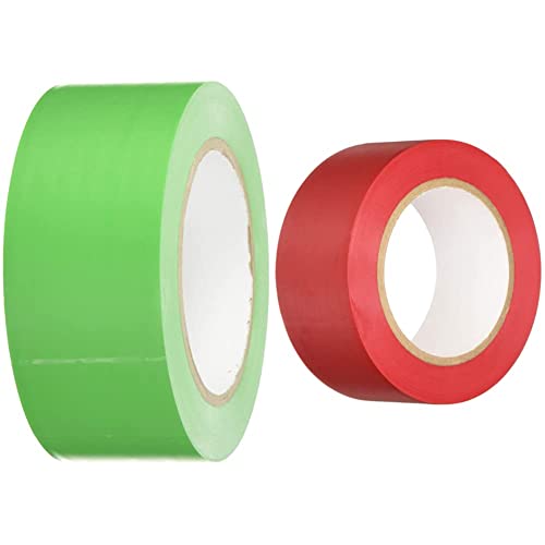 BONUS Eurotech 1BL23.43.0050/033A# PVC Bodenmarkierungsband, 33 m x 50 mm x 0,17 mm, Grün & 1BL23.45.0050/033A# PVC Bodenmarkierungsband, 33 m x 50 mm x 0,17 mm, Rot von BONUS Eurotech