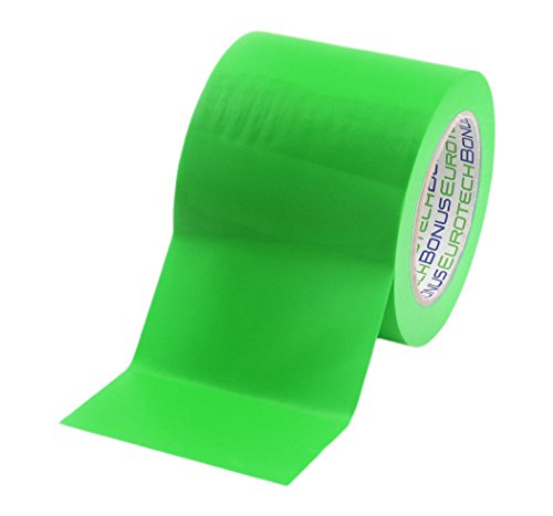BONUS Eurotech 1BL23.43.0100/033A# PVC Bodenmarkierungsband, Klebstoff auf Kautschuk Basis, weich, Länge 33 m x Breite 100 mm x Dicke 0,17 mm, Grün von BONUS Eurotech