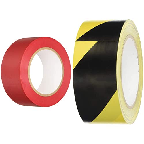 BONUS Eurotech 1BL23.45.0050/033A# PVC Bodenmarkierungsband, Klebstoff auf Kautschuk Basis, weich, 33mx50mmx0,17mm, Rot & 1BL23.71.0050/033A# PVC Bodenmarkierungsband, 33mx50mmx0,17mm, Gelb/Schwarz von BONUS Eurotech