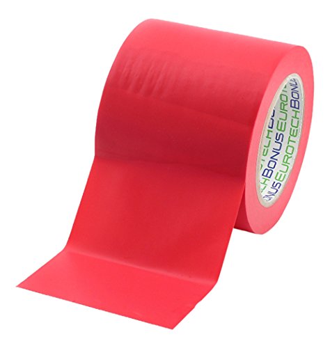 BONUS Eurotech 1BL23.45.0100/033A# PVC Bodenmarkierungsband, Klebstoff auf Kautschuk Basis, weich, Länge 33 m x Breite 100 mm x Dicke 0,17 mm, Rot von BONUS Eurotech