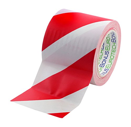 BONUS Eurotech Bodenmarkierungsband Weiß/Rot 50mmx33m – PVC Klebeband stark haftend für Lager, Werkstatt, Industrie – Gefahren Markierungs Klebeband selbstklebend – Signalband 1BL23.49.0100/033A von BONUS Eurotech