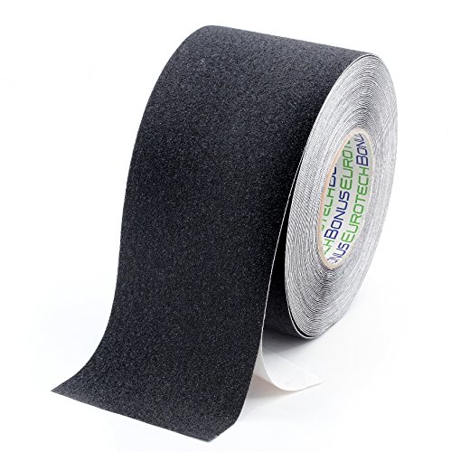 BONUS Eurotech 1BL43.00.0100/018 Anti Rutsch Klebeband, Klebstoff auf Acrylbasis, Krepp PVC Folie, Länge 18 m x Breite 100 mm x Dicke 0,70 mm, Schwarz von BONUS Eurotech