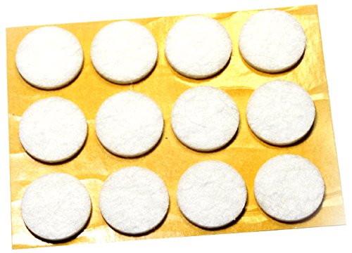BONUS Eurotech 1MG14.22.0000/018 Selbstklebende Filzgleiter Ø 18, Weiß (12-er Pack) von BONUS Eurotech