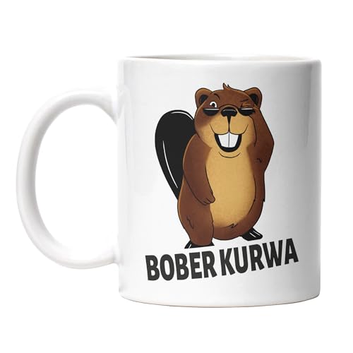 Tasse Bober Kurwa – Lustige Sprüche-Tasse mit polnischem Humor (Weiß) von BOO Shirt