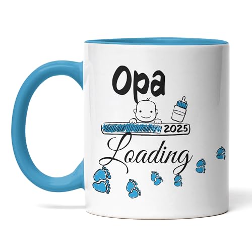 Tasse Opa Loading 2025" – Lustige Geschenk-Tasse für werdende Opas (Blau) von BOO Shirt