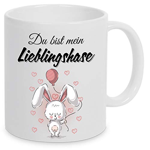 Tasse Ostern Du bist mein Lieblingshase Geschenk Osterhase Liebesbotschaft Spruch Becher Büro Geschenkidee Ostern (Weiß) von BOO Shirt