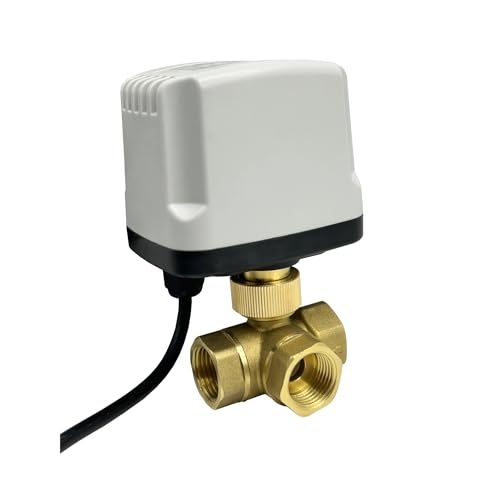 1/2'' Drei-Wege-Wasserdichter motorisierter Kugelhahn 220 V 12 V 24 V L-Typ-Messing-Elektrokugelhahn(24V-CR04) von BOOGHIGC