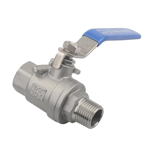BOOGHIGC 1/2" 3/4" 1" Innen-/Außengewinde BSPT-Gewinde Edelstahl 304 Zwei-Wege-Kugelhahn DN15 DN20 DN25 Q11F-16P Wasserrohrverschraubung(0.75 Inch) von BOOGHIGC