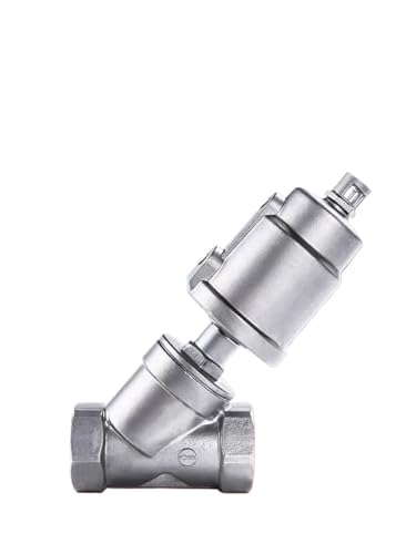 BOOGHIGC 1/4" 3/8" 1/2" 3/4" 1" -2" BSPT Innengewinde Y-förmiges 304 316 Edelstahl pneumatisch betätigtes Winkelsitzventil Dampf Gas Öl Wasser(Bspt Ss316l-a-double Acting,DN10 Actuator-50mm) von BOOGHIGC