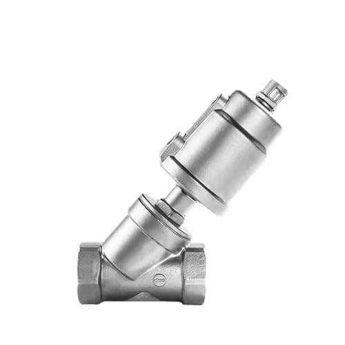 BOOGHIGC 1/4" 3/8" 1/2" 3/4" 1" -2" BSPT Innengewinde Y-förmiges 304 316 Edelstahl pneumatisch betätigtes Winkelsitzventil Dampf Gas Öl Wasser(Bspt Ss316l-a-open,DN50 Actuator-80mm) von BOOGHIGC