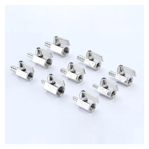 BOOGHIGC 1 Stück Edelstahlgriff Mini-Kugelhahnrohr Innengewinde Außengewinde Miniatur-Wasserventilschalter(45359,INTERNAL THREAD-8MM) von BOOGHIGC