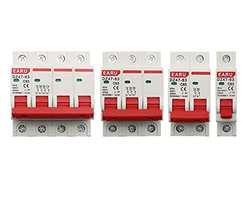 BOOGHIGC 10 stücke DZ47 1-4 Pole 16A 20A 25A 400V C Typ Mini Circuit Breaker MCB 35mm Din schiene Montieren Schaltvermögen 6KA(25a,4) von BOOGHIGC