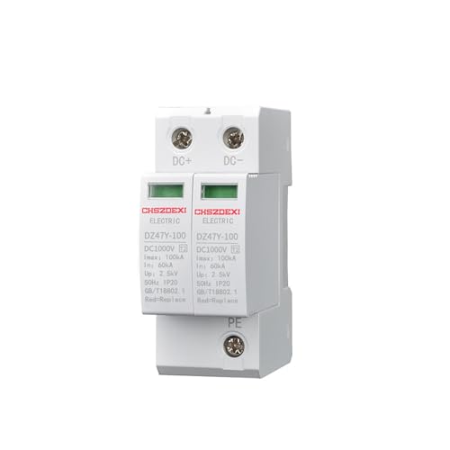 BOOGHIGC 2P DC Photovoltaik-Stromversorgung Blitzschutz 3P Solar-Überspannungsschutz Überwachung DC DC Blitzableitermodul(2P-100KA) von BOOGHIGC