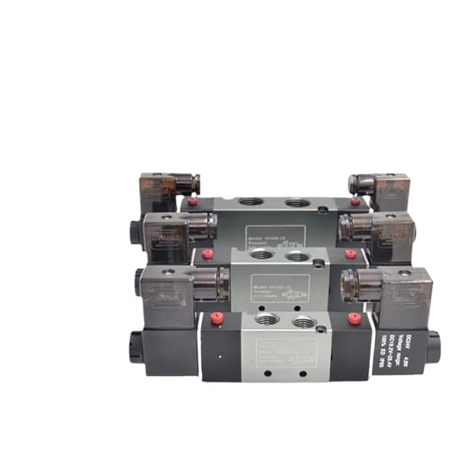 BOOGHIGC 4V120 4V220 4V320 4V420 Magnetventilsteuerung 5/2-Wege-Ventilanschluss Einzelspule 4V220-08 4V220-06(4v420-15 Ac220v,With10mmFitting) von BOOGHIGC