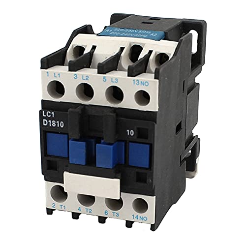 BOOGHIGC AC-Schütz AC220V Spule 18A 3-Phasen 1NO 50/60Hz Motorstarterrelais LC1 D1810 Schwarz von BOOGHIGC