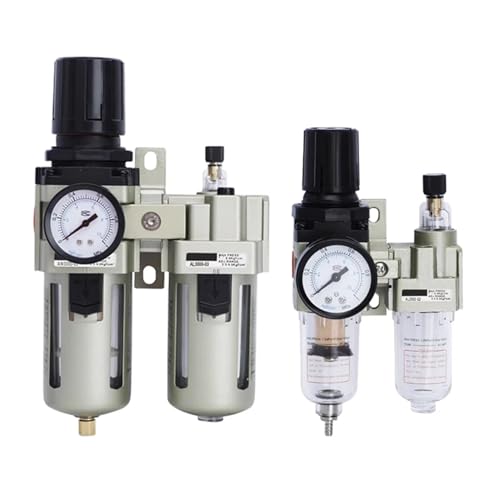 BOOGHIGC AC2010-02 AC3010-03 AC4010-04 Pneumatisches Druckregelventil Öl-Wasser-Abscheider Manuelle Entwässerung for Kompressor-Luftfilter(Ac2010-02 with 10mm,Fiber Filter) von BOOGHIGC