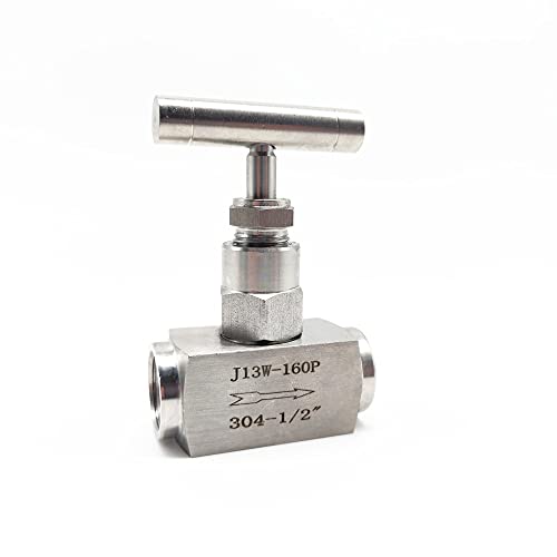 BOOGHIGC Hochdruck 1/4" 3/8" 1/2" 3/4" 1" BSPT NPT Innengewinde 304 Edelstahl Absperrnadelventil Kran Durchflusskontrolle(SS316-NPT,3/8 Inch) von BOOGHIGC