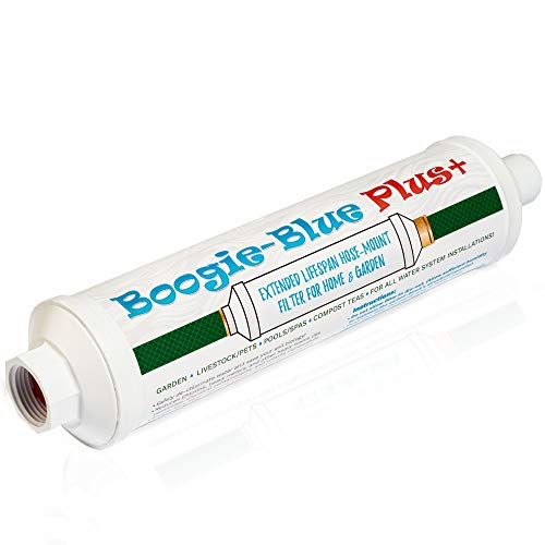 Boogie Blue Plus Gartenschlauch-Wasserfilter für Wohnmobil und Außenbereich – entfernt Chlor, Chloramine, VOC, Pestizide/Herbizide Boogie Blue Plus Hochleistungsfilter – die Wahl des Bio-Gärtners von BOOGIE BREW