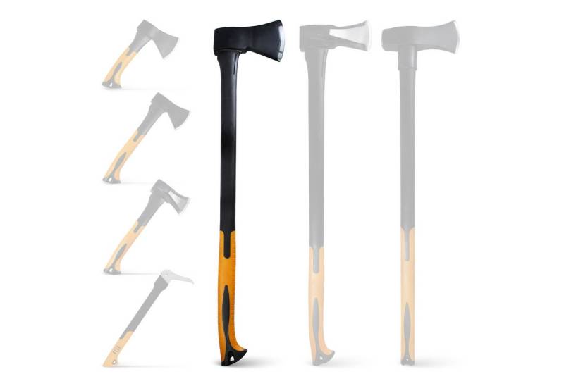 BOOMET Axt Forstaxt zum Holzhacken, (Spaltaxt 2000g, 1 Stück), Holzspalter Fiberglaskern Langstiel Axt Forstaxt von BOOMET