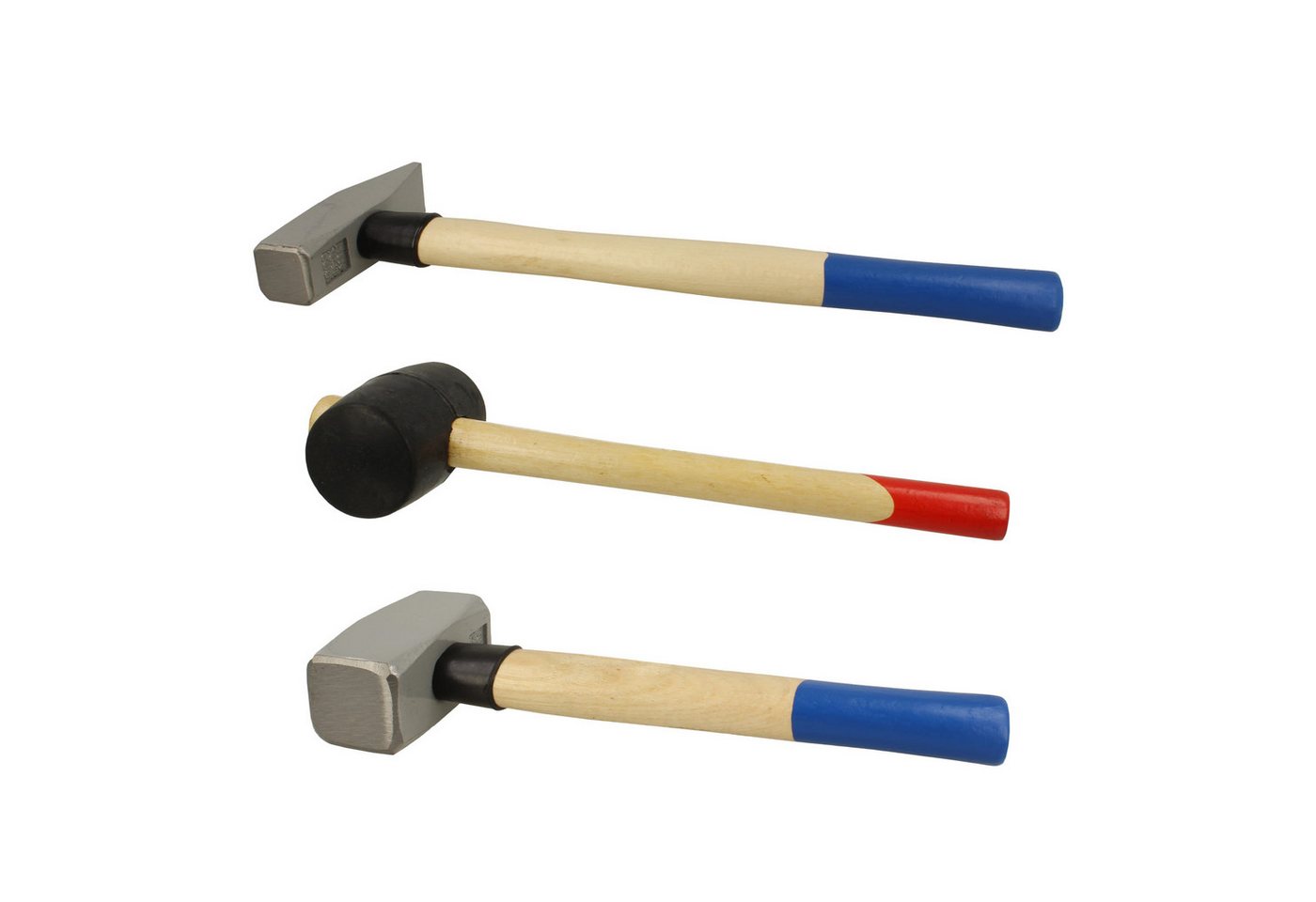 BOOMET Hammer Gummi- / Schlosserhammer / Fäustel (3-St., Schlosser 500 / Gummi 320 / Fäustel 1000g), Pflasterhammer Nagelhammer Steinmetzhammer von BOOMET