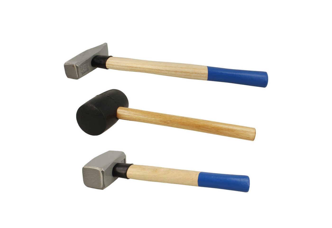 BOOMET Hammer Gummi- / Schlosserhammer / Fäustel (3-St., Schlosser 600 / Gummi 580 / Fäustel 1000g), Pflasterhammer Nagelhammer Steinmetzhammer von BOOMET