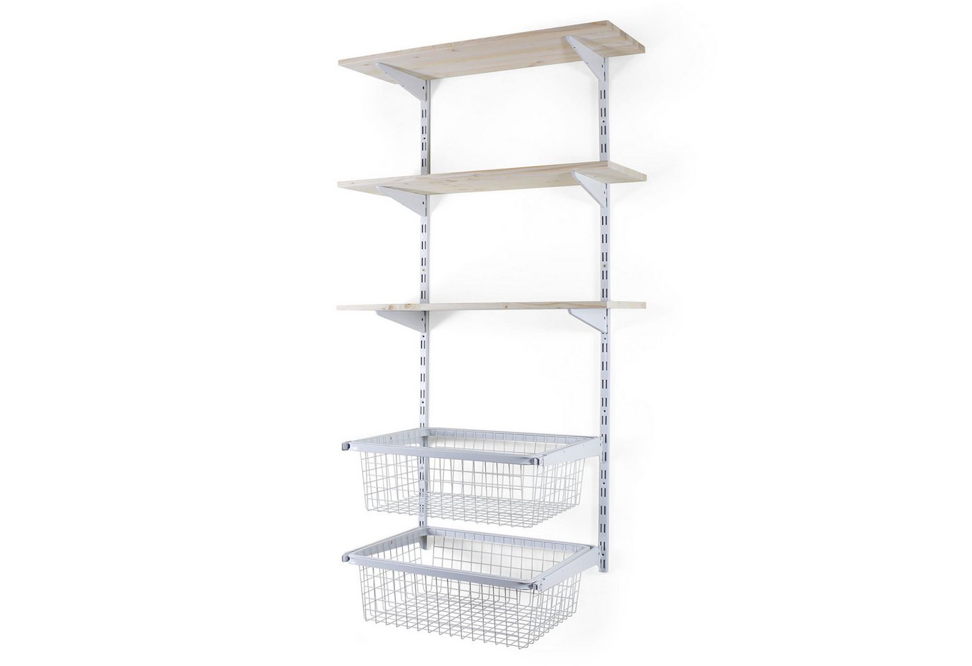BOOMET Kleiderschrank Kleiderschranksystem Bausatz (Storage anthrazit) mit Drahtboden begehbarer Kleiderschrank von BOOMET