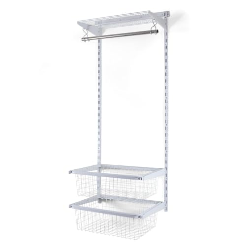 BOOMET Regalschienen Kleiderschranksystem Basic 1 · mit Drahtboden weiß · Flexibles 2-reihiges Regalsystem mit Kleiderstange & verstellbaren Regalböden BOOMET Regalschienen Kleiderschranksystem Basic 1 · mit Drahtboden weiß · Flexibles 2-reihiges Regalsystem mit Kleiderstange & verstellbaren Regalböden von BOOMET