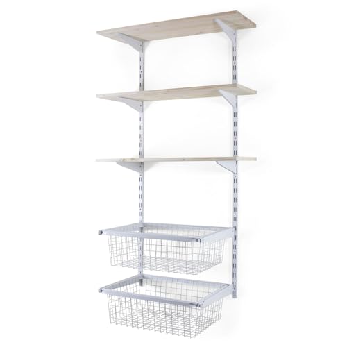 BOOMET Regalschienen Kleiderschranksystem Storage · mit Fichtenboden weiß · Flexibles 2-reihiges Regalsystem mit Kleiderstange & verstellbaren Regalböden BOOMET Regalschienen Kleiderschranksystem Storage · mit Fichtenboden weiß · Flexibles 2-reihiges Regalsystem mit Kleiderstange & verstellbaren Regalböden von BOOMET