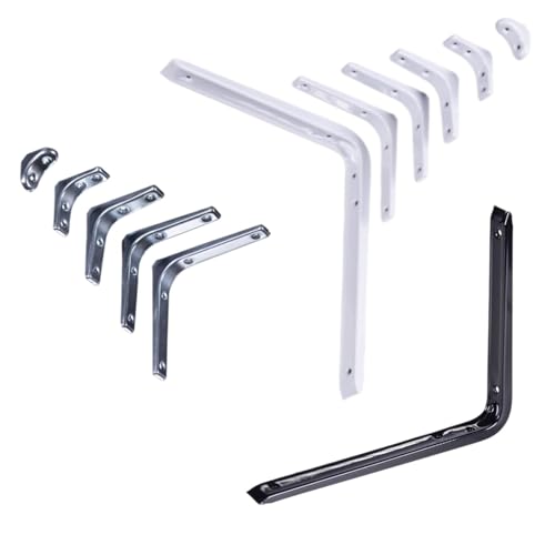 BOOMET Regalwinkel Farbwahl Größenwahl · Verzinkt 5cm x 5cm 10 Stück · Regalträger · Regalbodenträger aus Stahl · Wandhalterung · Regalhalterung · Winkelträger für Wandregal von BOOMET