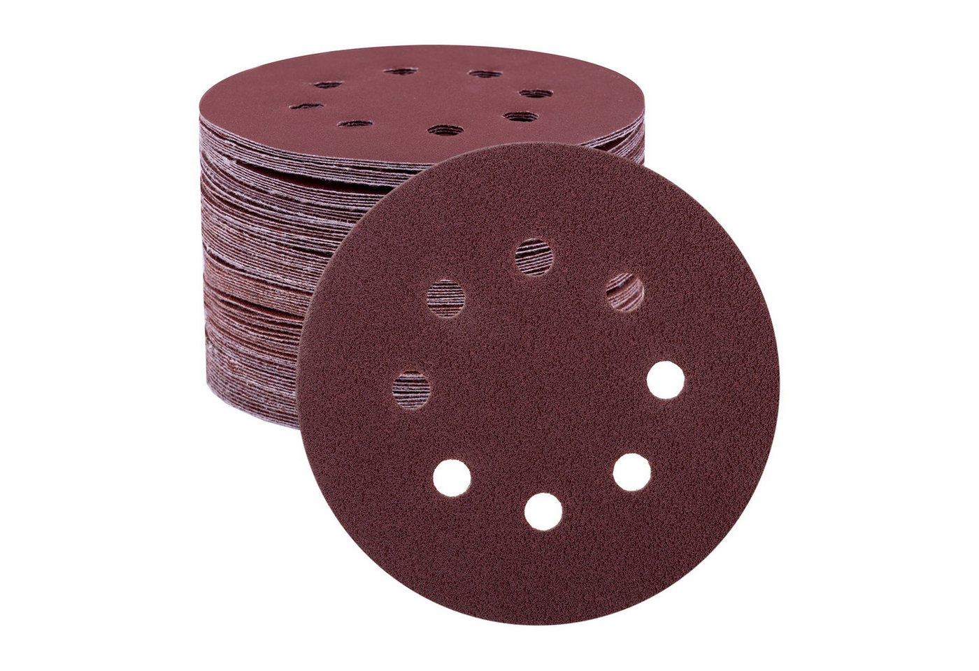 BOOMET Schleifpapier Schleifpapier Ø 125 mm 8 Loch Klett, (100 St., P60, P80, P100, P120, P240 je 20 Stück), Schleifscheiben für eine Flex Schleifmaschine Körnung von BOOMET