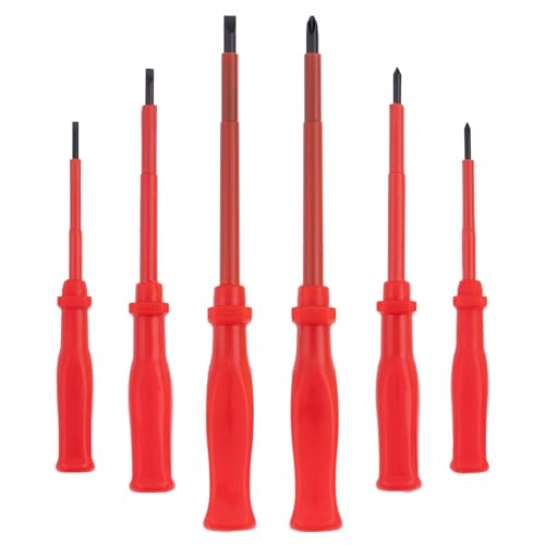 BOOMET Schraubendreher Set · 6-teilig · 3 x Schlitz 3 x Kreuzschlitz · Schraubenzieher Satz · isoliert magnetisch Präzisionswerkzeug für Heimwerker von BOOMET