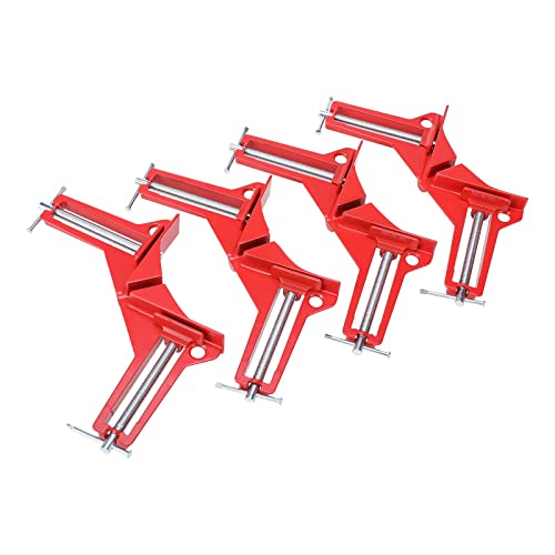 BOOMSTART 4 Stück 90 Grad Rechts Klemme Winkelspanner Eckenspanner Holz Metall SchweißEn Rahmenspanner Schraubzwinge Set Ecke Klemme Gehrungszwinge Rechtwinklig Winkel Klemme von BOOMSTART