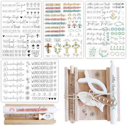 4 Blatt Taufe Kerzen Aufkleber Kerzen Tattoos mit Rub On Sticker Taufkerze Selber Machen Set Junge Mädchen Wunscherfüller Transferaufkleber Kerzenhalter Rub Ons Bunte Kerzensticker DIY Geschenke 4 Blatt Taufe Kerzen Aufkleber Kerzen Tattoos mit Rub On Sticker Taufkerze Selber Machen Set Junge Mädchen Wunscherfüller Transferaufkleber Kerzenhalter Rub Ons Bunte Kerzensticker DIY Geschenke von BOOMTOP