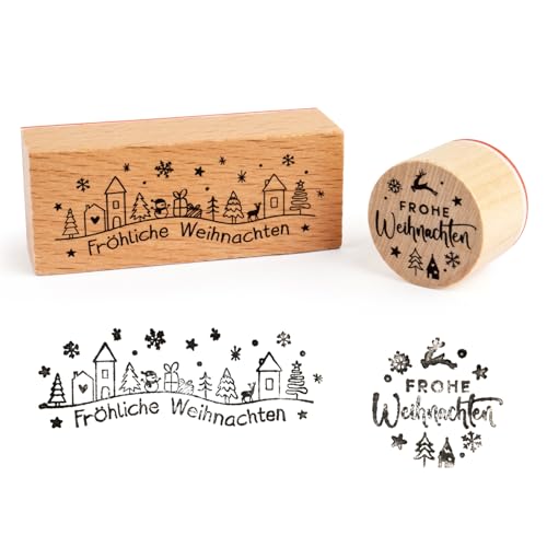 BOOMTOP 2Pcs Weihnachten Stempel Holz Stempel Frohe Weihnachten Motivstempel Fröhliche Weihnachten Stempel Set Dekostempel zum Basteln DIY Kartenherstellung Scrapbooking Geschenk Rund Recheckig BOOMTOP 2Pcs Weihnachten Stempel Holz Stempel Frohe Weihnachten Motivstempel Fröhliche Weihnachten Stempel Set Dekostempel zum Basteln DIY Kartenherstellung Scrapbooking Geschenk Rund Recheckig von BOOMTOP