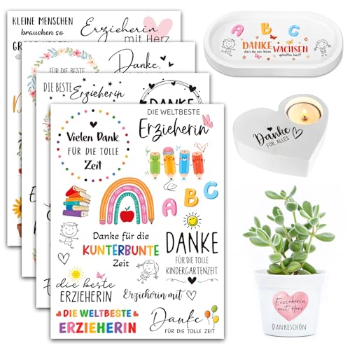 BOOMTOP 4 Blatt Rub On Sticker Erzieherin Abschiedsgeschenke Personalisiert Transferaufkleber Beste Erzieherin Geschenk Aufkleber Rub Ons Folie Kindergarten Sprüche Deutsch für Glas Holz Raysin Gips BOOMTOP 4 Blatt Rub On Sticker Erzieherin Abschiedsgeschenke Personalisiert Transferaufkleber Beste Erzieherin Geschenk Aufkleber Rub Ons Folie Kindergarten Sprüche Deutsch für Glas Holz Raysin Gips von BOOMTOP