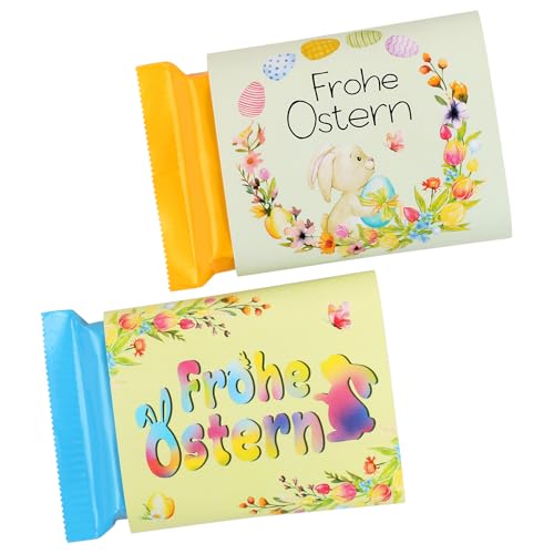 BOOMTOP 50 Frohe Ostern Sticker Schokoladenbanderole Schokolade Aufkleber Osterhasen Bunte Ostern Aufkleber Ostergeschenke Gastgeschenke Osterdeko Mini Schokoladen Banderolen Blumen Dekoration 5x13cm BOOMTOP 50 Frohe Ostern Sticker Schokoladenbanderole Schokolade Aufkleber Osterhasen Bunte Ostern Aufkleber Ostergeschenke Gastgeschenke Osterdeko Mini Schokoladen Banderolen Blumen Dekoration 5x13cm von BOOMTOP