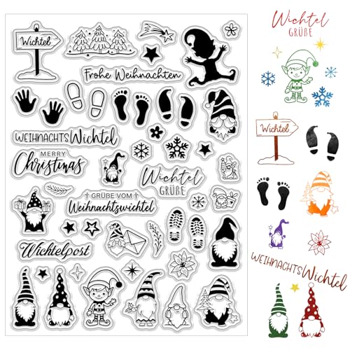 BOOMTOP Silikon Stempel Weihnachten Klare Stempel Weihnachtswichtel Wichtel Stempel Set Wichtelgrüße Frohe Weihnachten Wichtelpost Clear Stamps für Kartenherstellung DIY Geschenk Scrapbooking BOOMTOP Silikon Stempel Weihnachten Klare Stempel Weihnachtswichtel Wichtel Stempel Set Wichtelgrüße Frohe Weihnachten Wichtelpost Clear Stamps für Kartenherstellung DIY Geschenk Scrapbooking von BOOMTOP