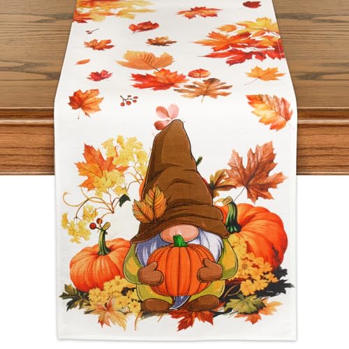 BOOMTOP Tischläufer Herbst Deko Tischdecke Herbst Tischdeko Blätter Zwerge Kürbis Ahornblätter Thanksgiving Erntedankfest Küche Esstisch Tisch Dekoration 33 x 180 cm BOOMTOP Tischläufer Herbst Deko Tischdecke Herbst Tischdeko Blätter Zwerge Kürbis Ahornblätter Thanksgiving Erntedankfest Küche Esstisch Tisch Dekoration 33 x 180 cm von BOOMTOP