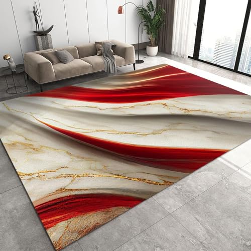 BOONGA Abstrakte rote Marmorgoldstruktur Teppiche Gegend, 160 x 230 cm Kurzflor Kinderteppich - für Terrasse Garten, Küche, Bad oder Wohnzimmer BOONGA Abstrakte rote Marmorgoldstruktur Teppiche Gegend, 160 x 230 cm Kurzflor Kinderteppich - für Terrasse Garten, Küche, Bad oder Wohnzimmer von BOONGA