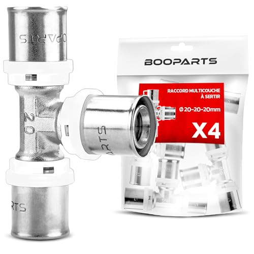 BOOPARTS - 4 Stück - Pressfitting T-Stück - T-Stück gleich mehrschichtig Ø20-Ø20-Ø20 Kontur TH - zum Verbinden von drei mehrschichtigen Rohren mit gleichem Durchmesser BOOPARTS - 4 Stück - Pressfitting T-Stück - T-Stück gleich mehrschichtig Ø20-Ø20-Ø20 Kontur TH - zum Verbinden von drei mehrschichtigen Rohren mit gleichem Durchmesser von BOOPARTS