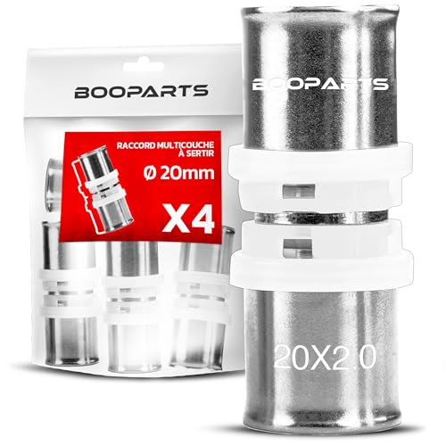 BOOPARTS – 4 Stück – Pressfitting 20-20 – TH-Kontur – Gleichkupplung – für Mehrschichtverbundrohr 20 von BOOPARTS
