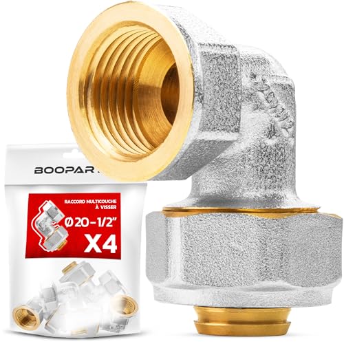 BOOPARTS - 4 Stück – Mehrschichtverschraubung 20 – 1/2 Zoll (15 – 21) zum Schrauben – Mehrschicht-Verbindungsstück – Verbindungsstück für Mehrschichtrohre 20 von BOOPARTS