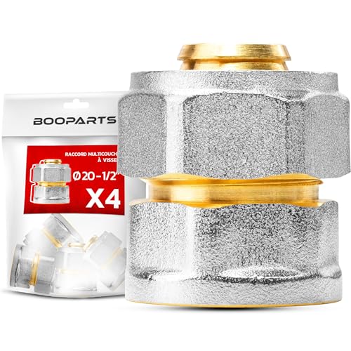 BOOPARTS - 4 Stück – Mehrschichtverschraubung 20 – 1/2 Zoll (15 – 21) zum Schrauben – Muffe weiblich mehrschichtig – Verbindungsstück für Mehrschichtrohre 20 von BOOPARTS