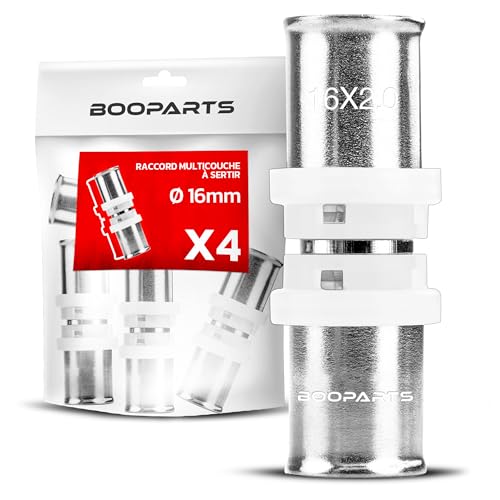 BOOPARTS – 4 Stück – Pressfitting 16-16 – TH-Kontur – Gleichkupplung – für Mehrschichtverbundrohr 16 von BOOPARTS