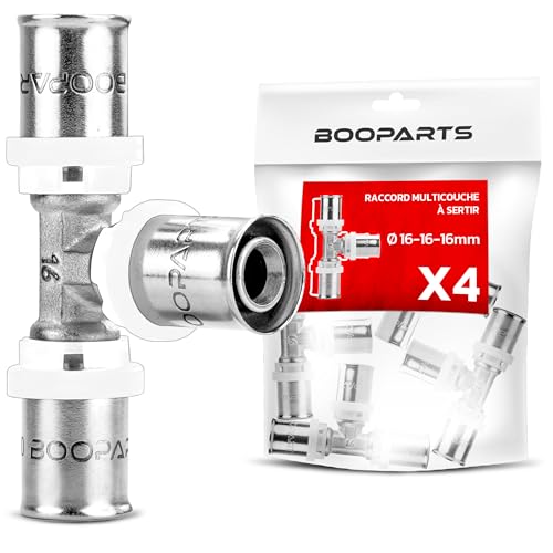 BOOPARTS - 4 Stück - Pressfitting T-Stück - T-Stück gleich mehrschichtig Ø16-Ø16-Ø16 Kontur TH - zum Verbinden von drei mehrschichtigen Rohren mit gleichem Durchmesser BOOPARTS - 4 Stück - Pressfitting T-Stück - T-Stück gleich mehrschichtig Ø16-Ø16-Ø16 Kontur TH - zum Verbinden von drei mehrschichtigen Rohren mit gleichem Durchmesser von BOOPARTS