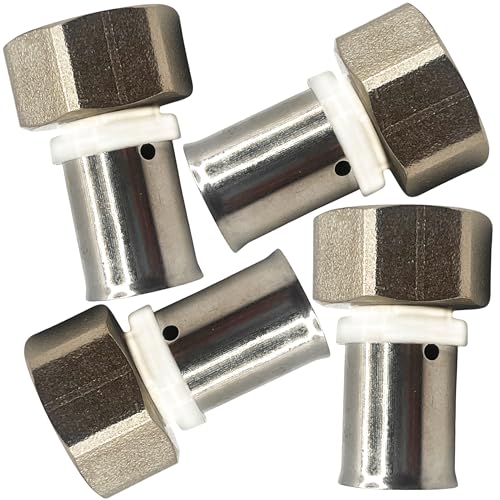 BOOPARTS - 4 Stück – Pressfitting Übergang 16 mm x 1/2"– Crimp-Verbindungsstück, gerade, weiblich – Mehrschicht-Crimpverbinder Ø16-1/2" (15/21) TH Kontur von BOOPARTS