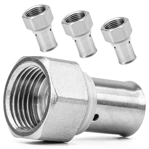 BOOPARTS - 4 Stück – Pressfitting Übergang 16 mm x 1/2"– Crimp-Verbindungsstück, gerade, weiblich – Mehrschicht-Crimpverbinder Ø16-1/2" (15/21) TH Kontur von BOOPARTS