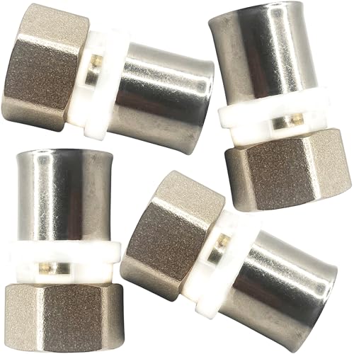 BOOPARTS - 4 Stück – Pressfitting Übergang 20 mm x 1/2"– Crimp-Verbindungsstück, gerade, weiblich – Mehrschicht-Crimpverbinder Ø20-1/2" (15/21) TH Kontur von BOOPARTS