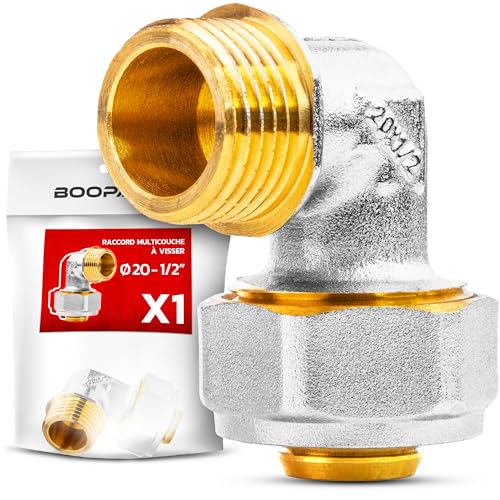 BOOPARTS - Mehrschichtverschraubung 20 – 1/2 Zoll (15 – 21) zum Schrauben – mehrschichtiger Außenbogen – Anschluss für Mehrschichtrohr, 20 von BOOPARTS